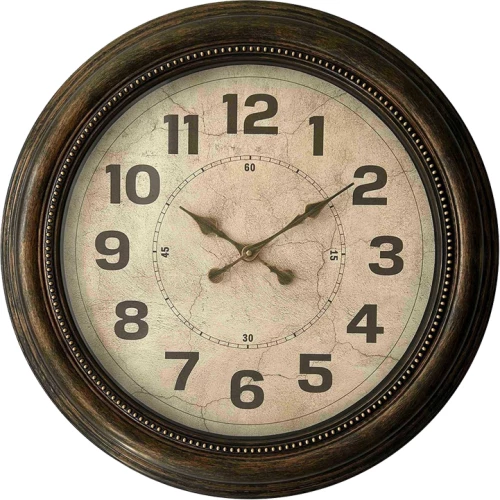 Ρολόι τοίχου Napol Inart σε μαύρη αντικέ και χρυσή απόχρωση Φ55.9x5.8εκ 349-000015