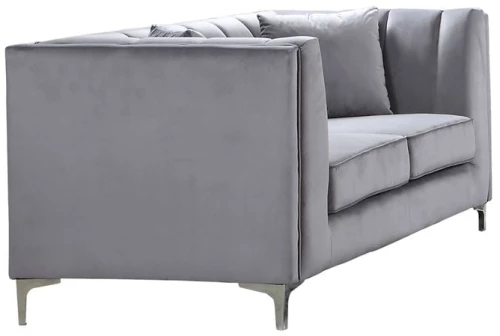 PARSON Kαναπές 2Θέσιος Σαλονιού - Καθιστικού, Ύφασμα Velure Απόχρωση Σκούρο Γκρι