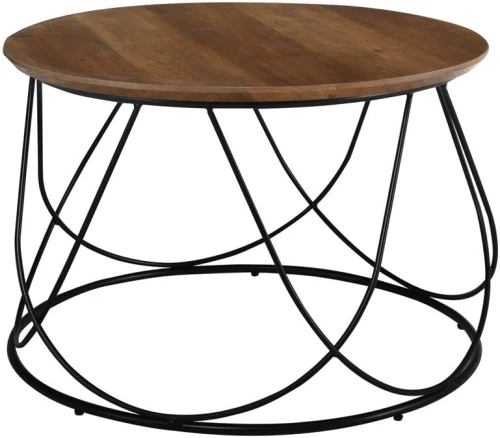 BOKO Τραπεζάκι Σαλονιού Καθιστικού, Μέταλλο Βαφή Μαύρο - Καρυδί