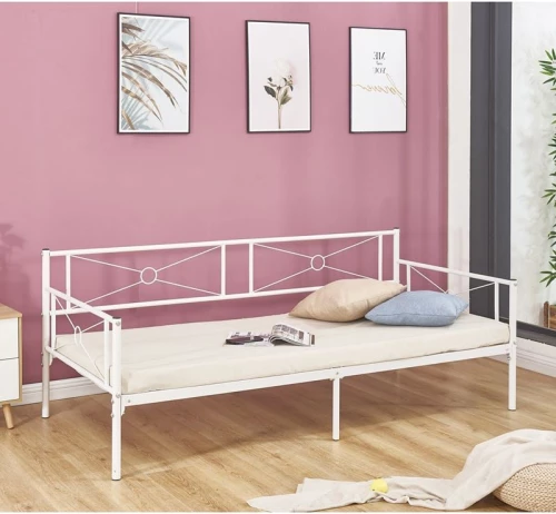 QUEEN Daybed Κρεβάτι Μέταλλο Βαφή Άσπρο