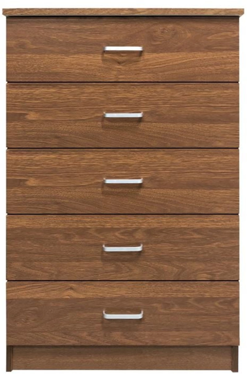 DRAWER Συρταριέρα με 5 Συρτάρια, Απόχρωση Καρυδί