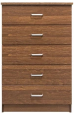 DRAWER Συρταριέρα με 5 Συρτάρια, Απόχρωση Καρυδί