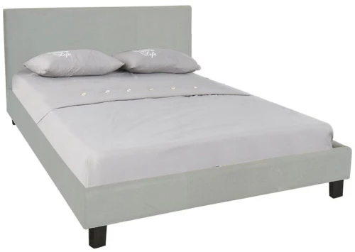 WILTON Κρεβάτι Διπλό, για Στρώμα 160x200cm, Ύφασμα Απόχρωση Grey Stone
