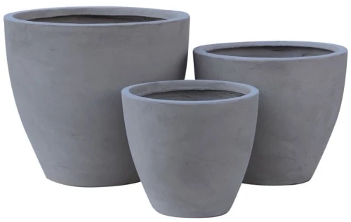 FLOWER POT-3  Set 3 τεμαχίων Cement Grey