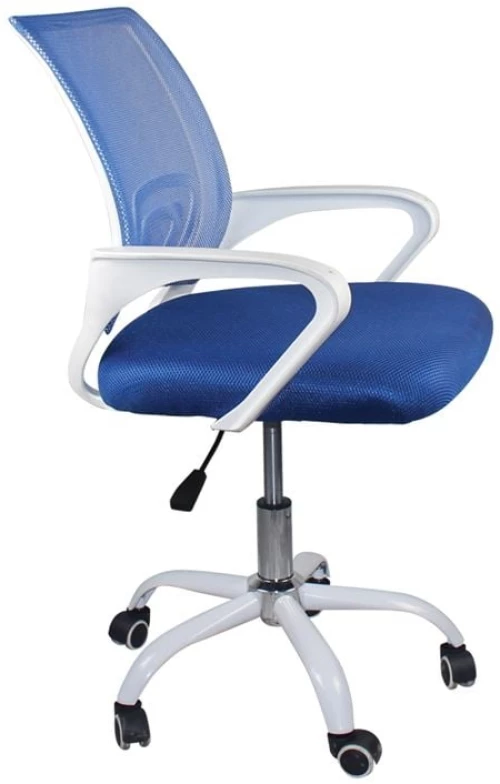 BF2101-SC Πολυθρόνα Γραφείου χωρίς Ανάκλιση Άσπρο - Mesh Μπλε