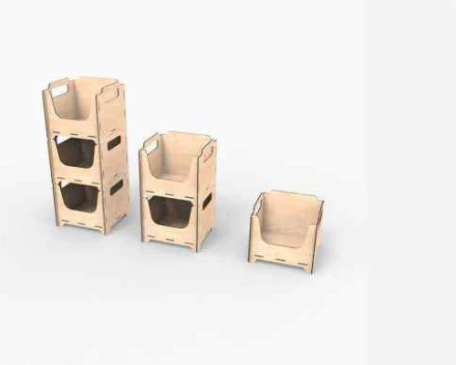 Intra WOODNEST MINI – Ξύλινη Θήκη Οργάνωσης με Λαβές Αποθήκευσης Σπιτίου και Επιχείρησης  25x85x20 cm Box53-01243