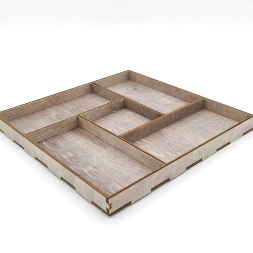 Intra απο ξύλο plywood 3mm-4mm πάχος – Δίσκος σερβιρίσματος τετράγωνου σχήματος με ξύλο πέντε τμημάτων 30x30 cm INTRAVECTRY-MY559108