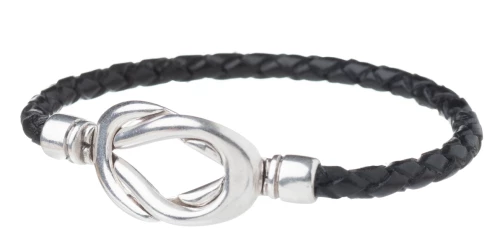 Black Braid Leather Bracelet