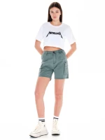 Μπλούζα Crop Metallica WCT033-Λευκό