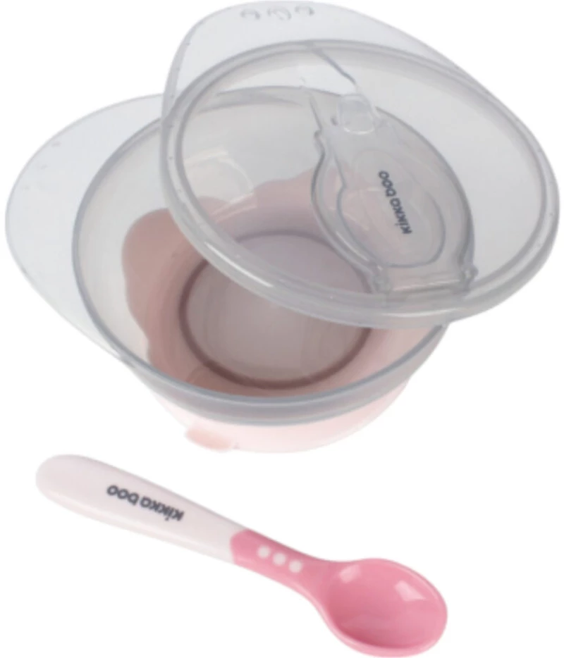 Pink Μπoλ Φαγητού με Κουτάλι Kikka boo