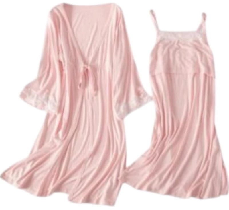 Pink, Σετ εγκυμοσύνης και θηλασμού, 2 τμχ (νυχτικό-ρόμπα), Queen Mother