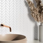 Ivy Space 23x30.5cm Πλακάκι Chevron Thassos White Γυαλιστερό
