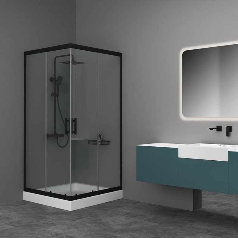 Orabella Vitalia Square Easy Fix Black matt H200 80X80 - Καμπίνα Τετράγωνη