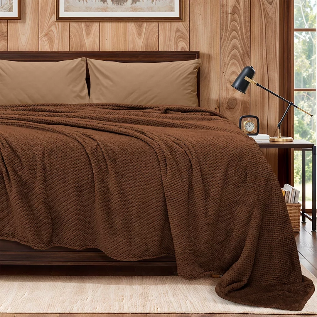 LINO ΚΟΥΒΕΡΤΑ FLEECE NAPNEST BROWN 220X240 Καφέ Υπέρδιπλο