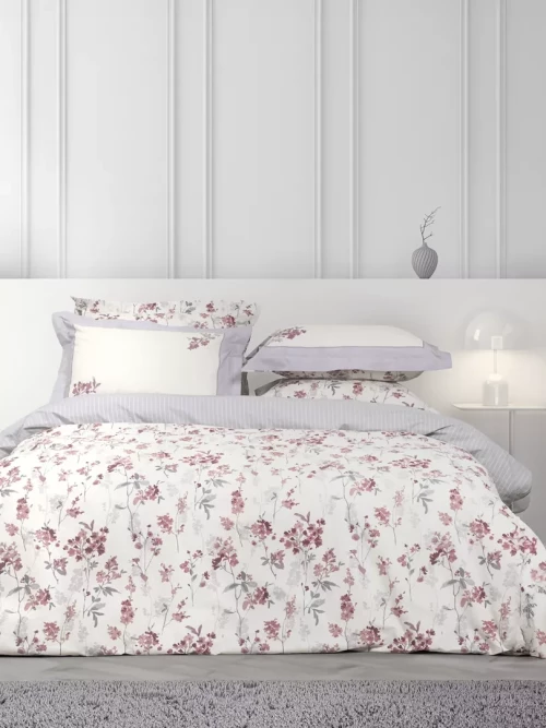 Σετ Παπλωματοθήκη Tessa Ροζ, Μπεζ Υπέρδιπλη (1 x 220x240 + 2 Μαξιλαροθήκες Oxford 4 πλευρών 52x72+5)