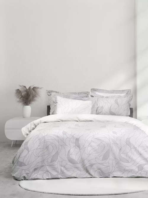 Σετ Σεντόνια Hoop Γκρι Γίγας (2 x 270x280 + 2 Μαξιλαροθήκες Oxford 4 πλευρών 52x72+5)