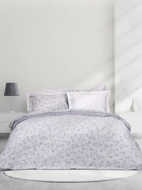 Σετ Παπλωματοθήκη Sirena Γκρι, Λιλά Γίγας (1 x 240x260 + 2 Μαξιλαροθήκες Oxford 4 πλευρών 52x72+5)