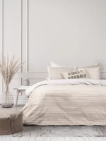 Σετ Παπλωματοθήκη Venity Μπεζ Υπέρδιπλη (1 x 220x240 + 2 Μαξιλαροθήκες 50x70)
