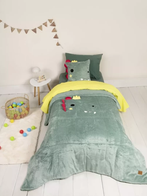 Κουβερτοπάπλωμα Crocodino Πράσινο Μονό 160x220