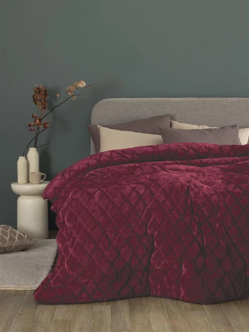 Κουβερτοπαπλωμα King Size Nadine Collection 240x260 NADINE/5 Bordo Palamaiki         - KING 240x260