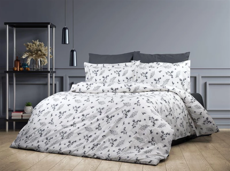 Σεντόνια Εμπριμέ Σετ 3 τεμ Μυρτώ 350 220X240 Grey 100% Cotton Flannel - -