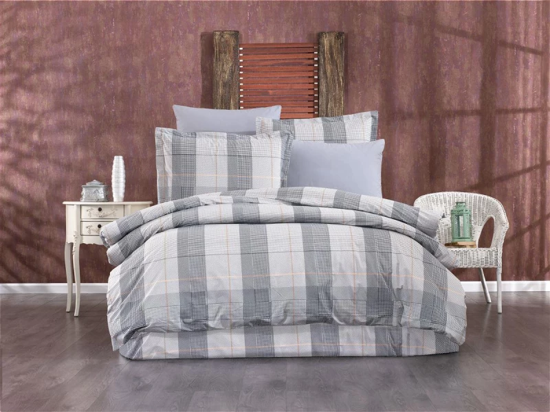 Σεντόνια Εμπριμέ Σετ 4 τεμ Αντιγόνη 339 220X240 Grey 100% Cotton Flannel - -
