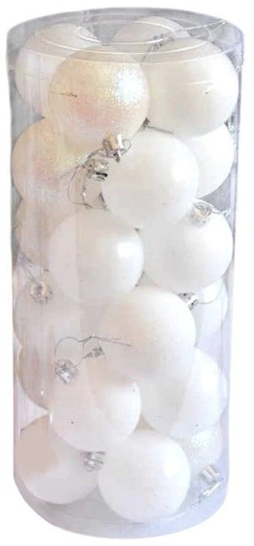 Σετ Χριστουγεννιάτικες μπάλες - 10cm - 20pcs - 326017 - White