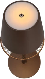 POWERTECH LED επιτραπέζιο φωτιστικό HLL-0191, ρυθμιζόμενο, επαναφορτιζόμενο, καφέ