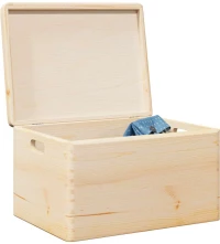 vidaXL Ξύλινο κουτί με καπάκι και χειρολαβές 40x30x23 cm