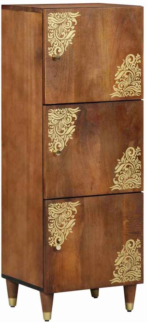 vidaXL Highboard με ράφι Καφέ 40 x 33 x 110 εκ Στερεό ξύλο μάνγκο