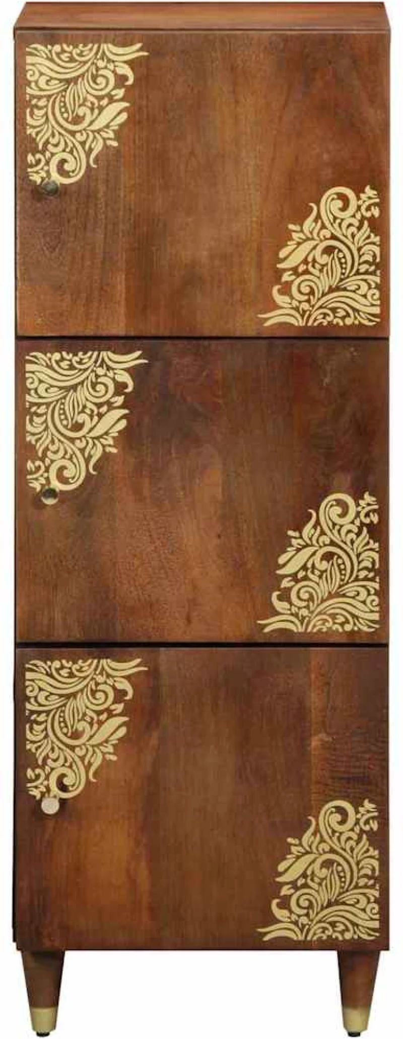 vidaXL Highboard με ράφι Καφέ 40 x 33 x 110 εκ Στερεό ξύλο μάνγκο