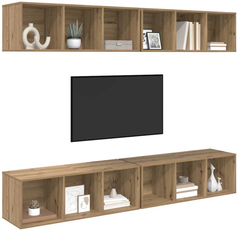 vidaXL Σετ επίπλου τηλεόρασης 4 pcs Artisan Oak 37 x 37 x 107,5 εκ