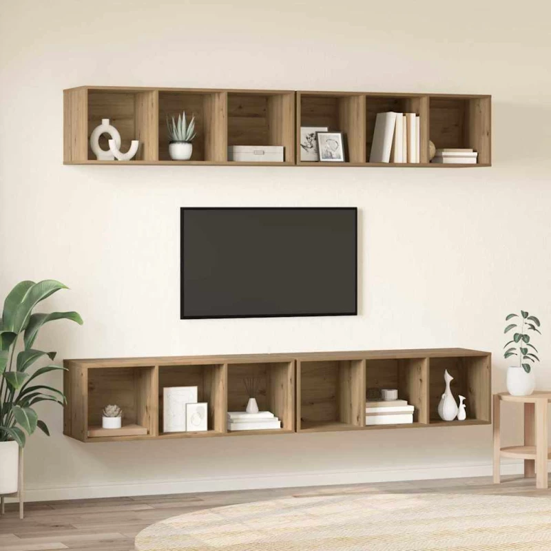 vidaXL Σετ επίπλου τηλεόρασης 4 pcs Artisan Oak 37 x 37 x 107,5 εκ