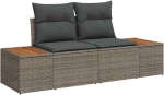 vidaXL Σετ Καναπέ Κήπου με μαξιλάρι 5 pcs Γκρι Πολυ Ρατάν