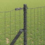 vidaXL Πό posts φράχτη 2 pcs Γκρι Ατσάλι με Επικάλυψη Πούδρας