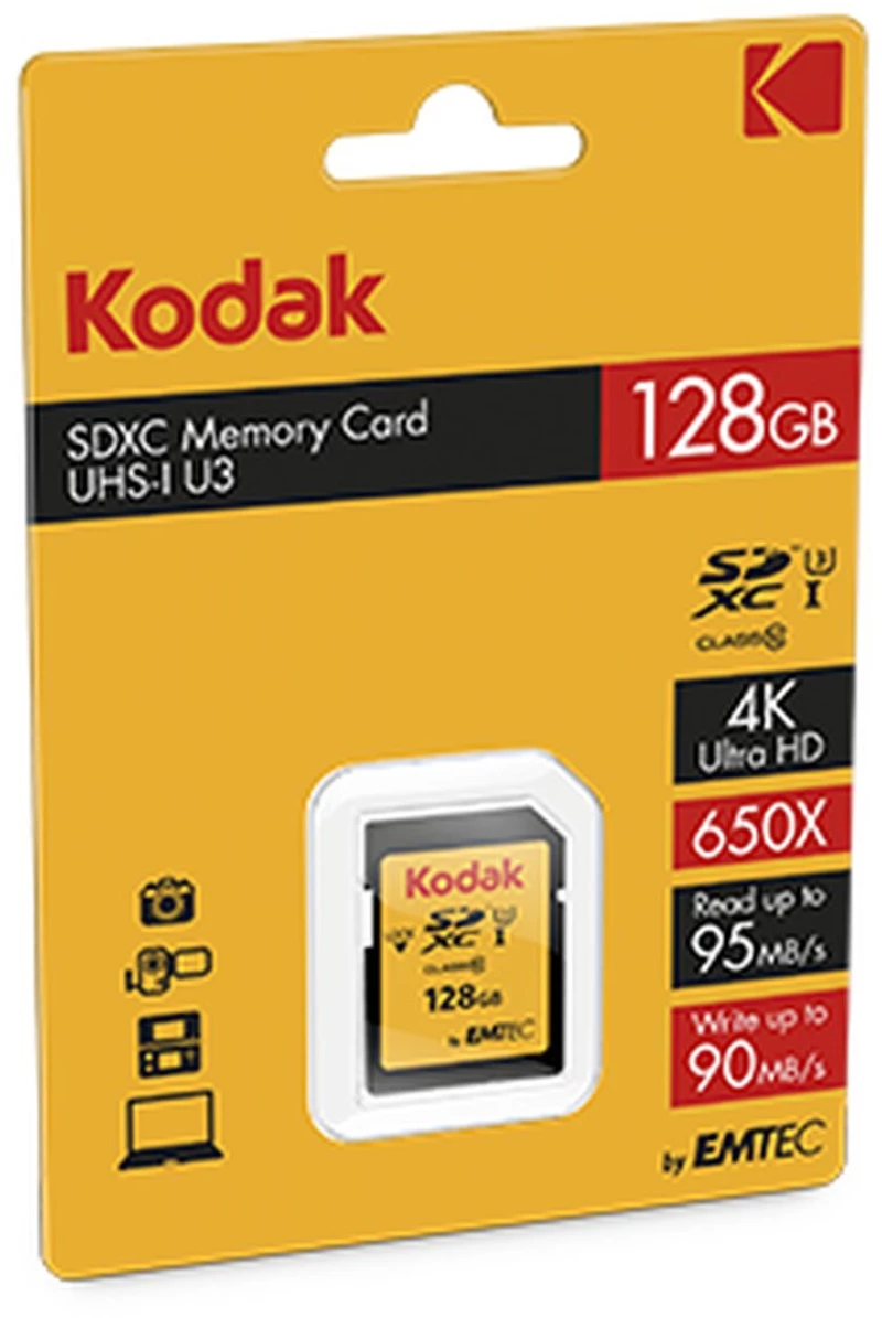 Κάρτα Μνήμης Micro SD με Αντάπτορα Kodak EKMSD128GXC10HPRK 128 GB