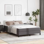vidaXL Σκελετός Κρεβατιού με στρώμα Γκρι 140 x 190 cm ύφασμα