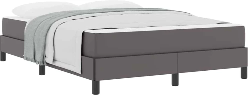 vidaXL Σκελετός Κρεβατιού με στρώμα Γκρι 140 x 190 cm ύφασμα
