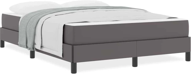 vidaXL Σκελετός Κρεβατιού με στρώμα Γκρι 140 x 190 cm ύφασμα