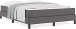 vidaXL Σκελετός Κρεβατιού με στρώμα Γκρι 140 x 190 cm ύφασμα