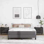 vidaXL Σκελετός Κρεβατιού με στρώμα Γκρι 140 x 190 cm ύφασμα