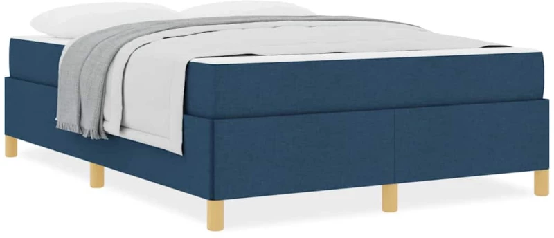 vidaXL Σκελετός Κρεβατιού με στρώμα Μπλε 140 x 190 cm ύφασμα