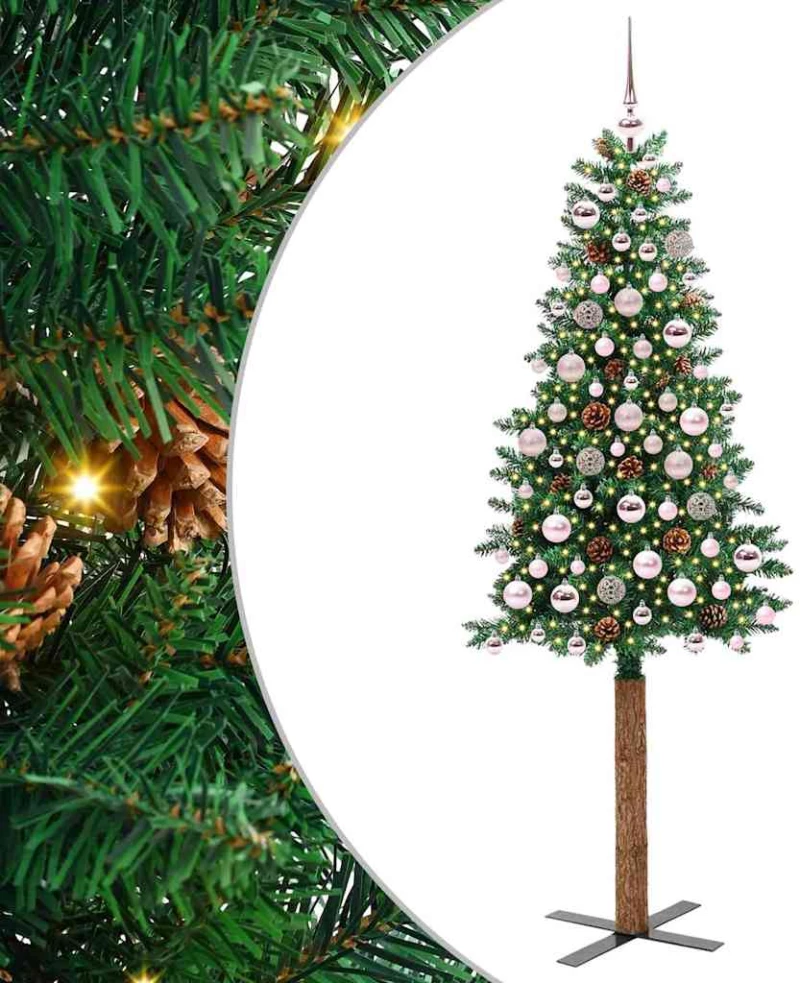 vidaXL Λεπτό Χριστουγεννιάτικο Δέντρο με 300 LED Πράσινο 180 cm