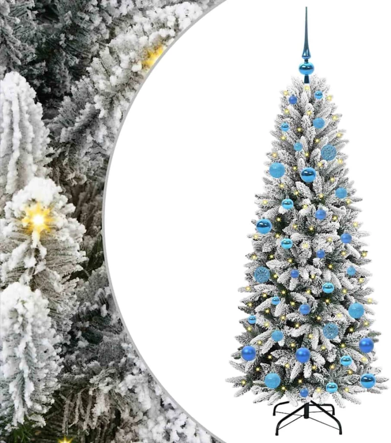 vidaXL Τεχνητό Χριστουγεννιάτικο Δέντρο με 150 LED Λευκό 150 cm