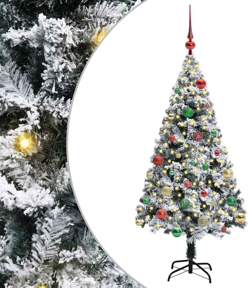 vidaXL Τεχνητό Χριστουγεννιάτικο Δέντρο με 150 LED Λευκό 150 cm