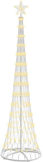 vidaXL LED Χριστουγεννιάτικο Δέντρο Θερμό λευκό 70 x 70 x 250 εκ