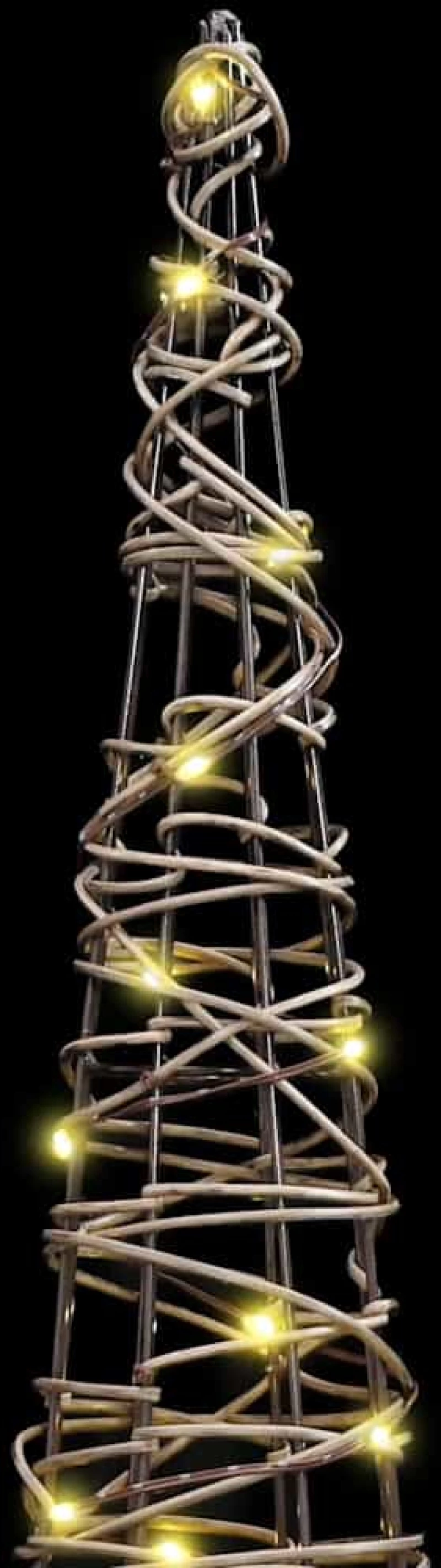 vidaXL Χριστουγεννιάτικο Δέντρο με 90 LED 3 pcs Θερμό λευκό Ρατάν