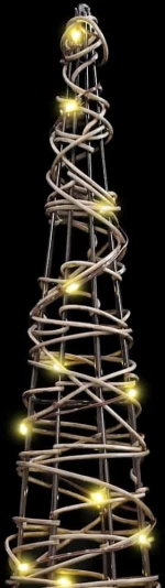 vidaXL Χριστουγεννιάτικο Δέντρο με 90 LED 3 pcs Θερμό λευκό Ρατάν