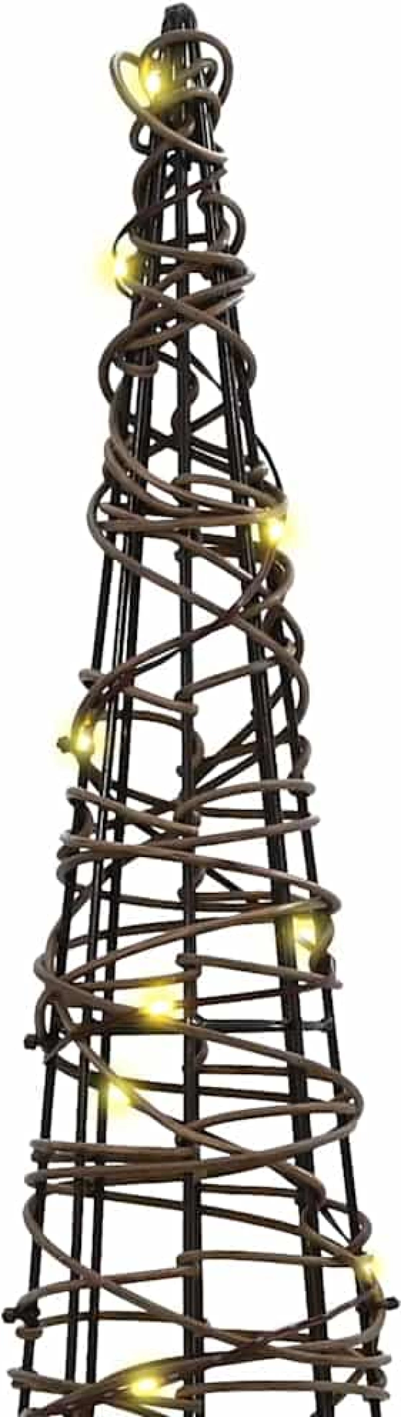 vidaXL Χριστουγεννιάτικο Δέντρο με 90 LED 3 pcs Θερμό λευκό Ρατάν
