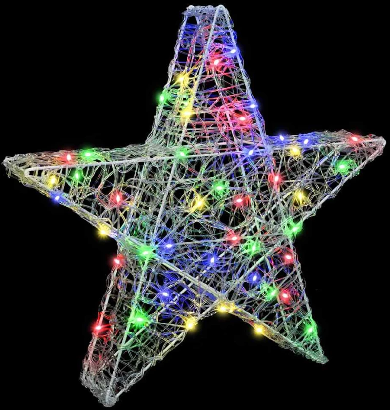 vidaXL 3D Αστέρι με 50 LED Πολύχρωμο 55 x 53.5 x 10 εκ Ακρυλικό